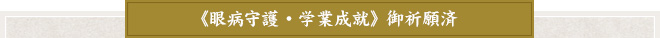 《眼病守護・学業成就》 御祈願済